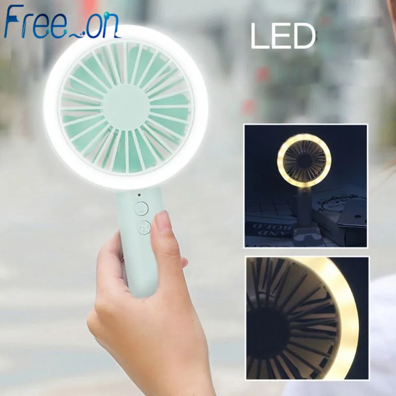 

Portable USB Fan flexible with LED light 3 Speed Adjustable Cooler Mini Fan Handy Small Desk Desktop USB Cooling Fan for child