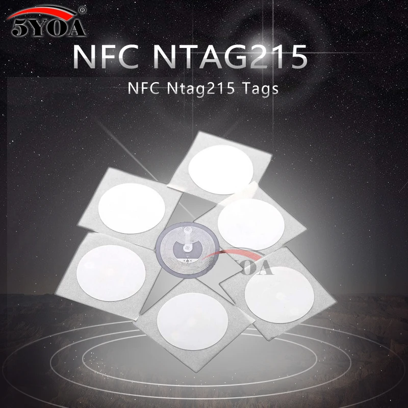 

50pcs NTAG215 NFC Stickers Tag For TagMo all NFC Mobile Phone Dia.25mm Lable Forum Type2 Sticker