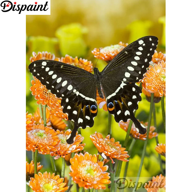Dispaint Full Square/Round Drill 5D DIY Diamond Painting &quotFlower butterfly&quot Embroidery Cross Stitch 3D Home Decor A11781 | Дом и сад