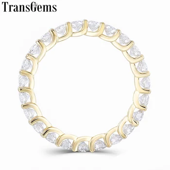 

TransGem 14K 585 Yellow Gold 2.8mm Moissnaite Eternity Wedding Band