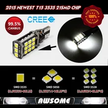 2x T15 W16W 921 LED Canbus 3535 21smd светодиод высокой Мощность свет Совместимость с T10 W5W светодиодные лампы 1200-1400lm Ультра яркий белый
