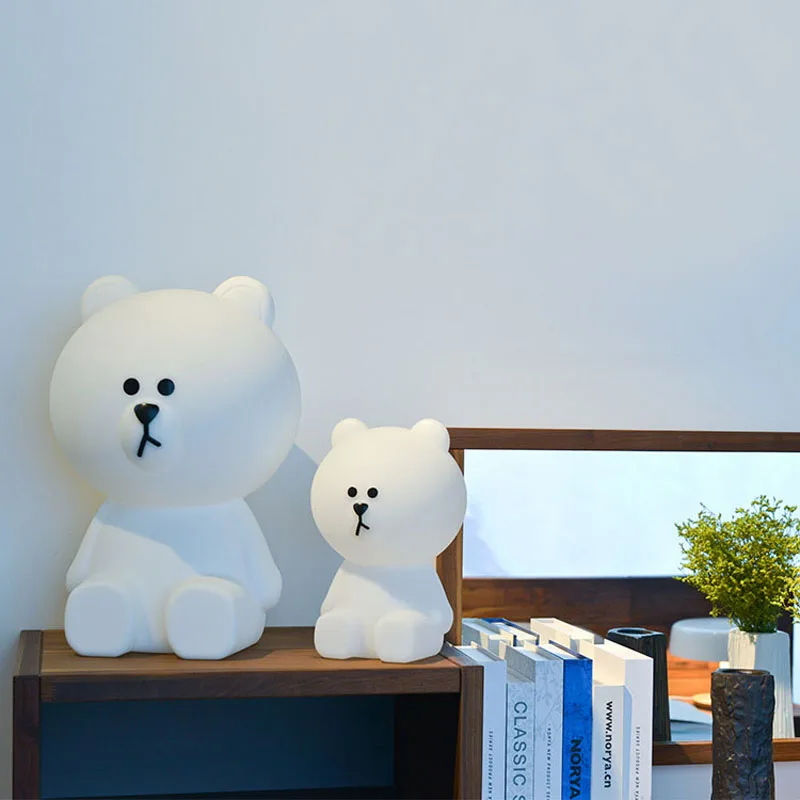 Медведь светодиодный ночник H30CM Регулируемая лампа настольная с милым рисунком зверушки в подарок для детей Детская комната спальня
