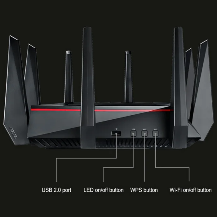 ASUS RT AC5300 5334 Мбит/с Беспроводной маршрутизатор 2 4 GHz/5 ГГц трехдиапазонный MU MIMO