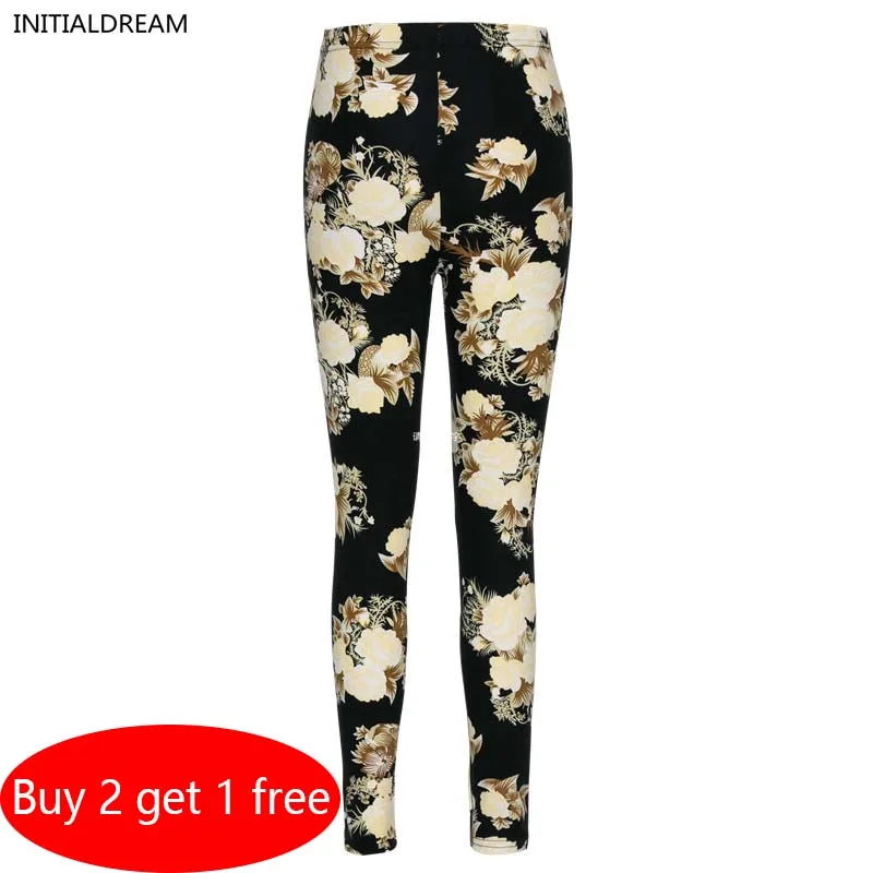 Mode Frauen Hosen Plaid Blumen Druck Leggings Frauen Dünne Beiläufige