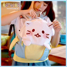 Милый холщовый рюкзак Banana meow, мягкая сумка на плечо для девочек, повседневный рюкзак с банановым котом в стиле Лолиты