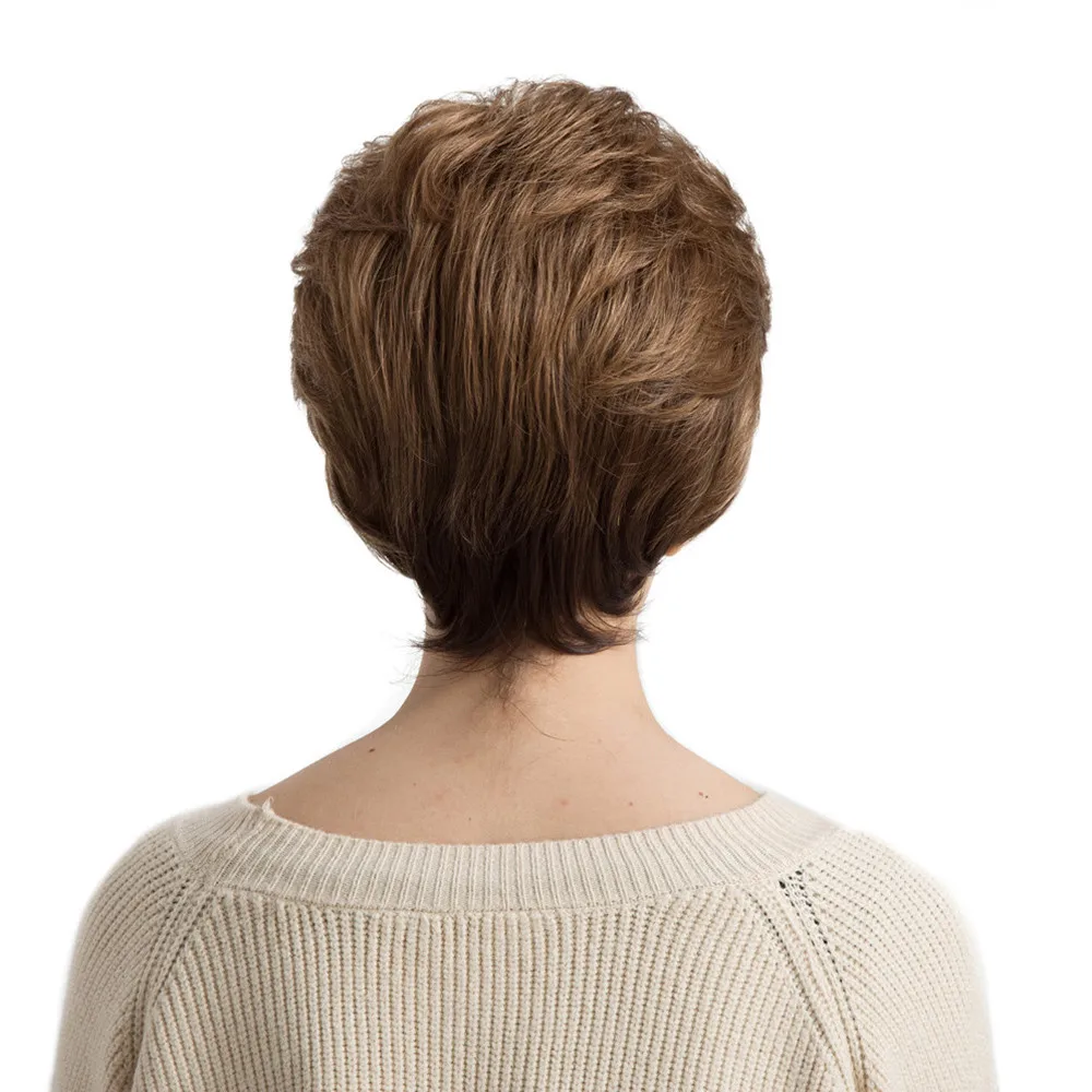 Occident Natural Real Brown Curly Short Hair Wigs Women's Fashion Slightly Synthetic Wig New Heat Resistant Wig Full Head Gift Occident Natural Real Brown Curly Short Hair Wigs Women's Fashion Slightly Synthetic Wig New Heat Resistant Wig Full Head Gift