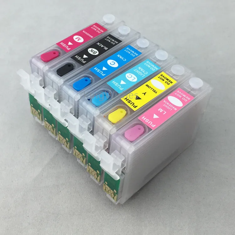 

6 Color Inkjet Refillable Cartridge T0851 T0852 T0853 T0854 T0855 T0856 With Chip For Epson 1390 Without Ink