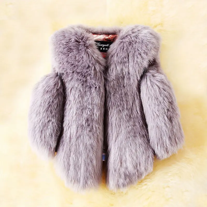 Жилет из искусственного лисьего меха для девочек коллекция года, брендовые зимние теплые детские меховые жилеты для девочек, пальто модная куртка для маленьких девочек верхняя одежда для детей 3 цвета