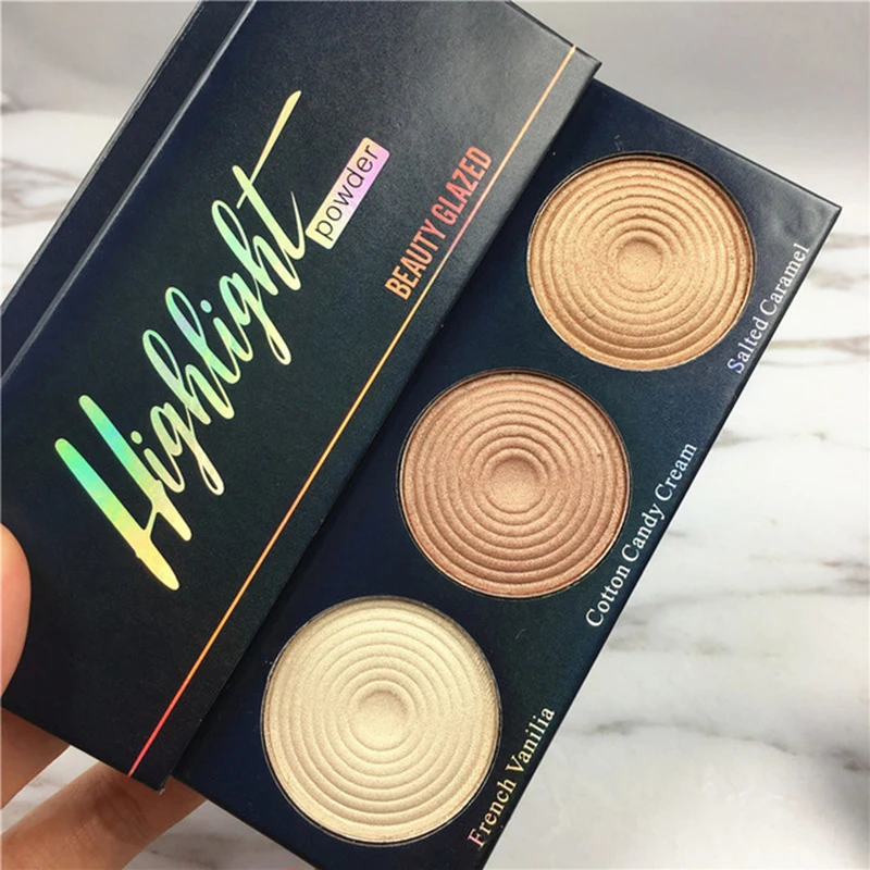3 Colors Beauty Glazed Bronzer And Highlighter Powder Makeup Palette