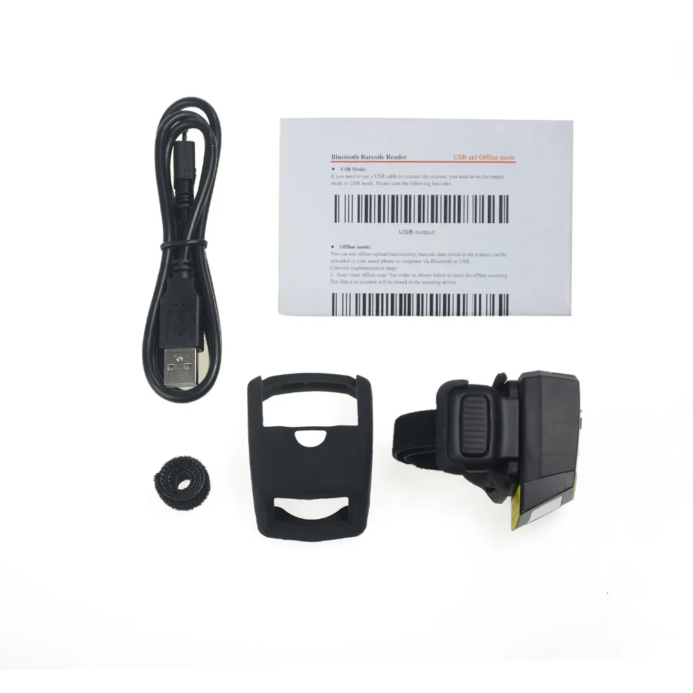 1D Bluetooth портативный переносной кольцевой сканер штрих кода FS01 32 бит USB мини для