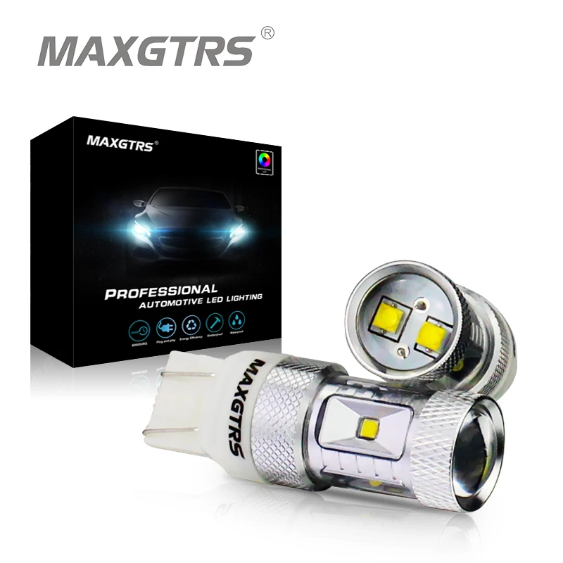 

2x White/Red/Amber 30W High Power CREE Chip 7443 W21/5w T20 LED Bulbs For Front or Rear Turn Signal Brake Lights