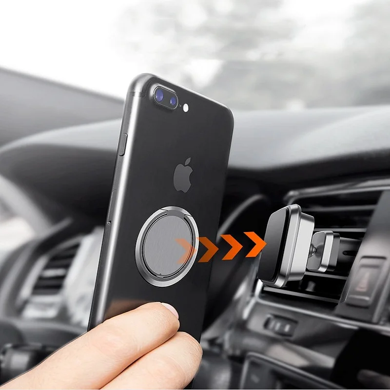 Mobile Phone Magnetic Finger Ring 90 Degree Rotatable Smartphone Stand Holder For iPhone Samsung Huawei Metal Car Mount Tablets