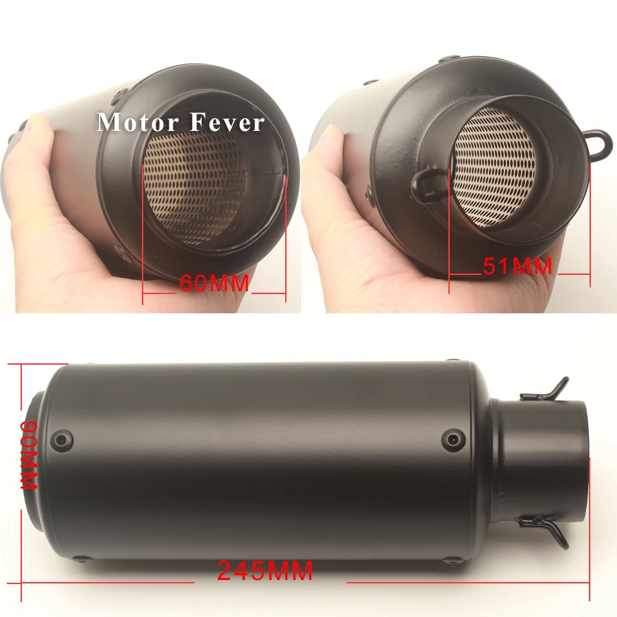 Escape de la motocicleta adaptador de conexión de tubería DB asesino medio tubo de Escape Moto silenciador 51 MM para Benelli 600 sistema de Escape completo partes