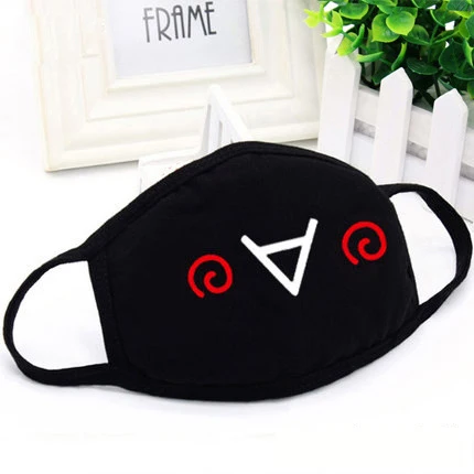 Fashion Unisex Cartoon Pattern Black Cotton Face Mask Cute 3D Print Half Face Mouth Muffle Masks Outdoor Cycling Mask A12D15 - Цвет: SJZ