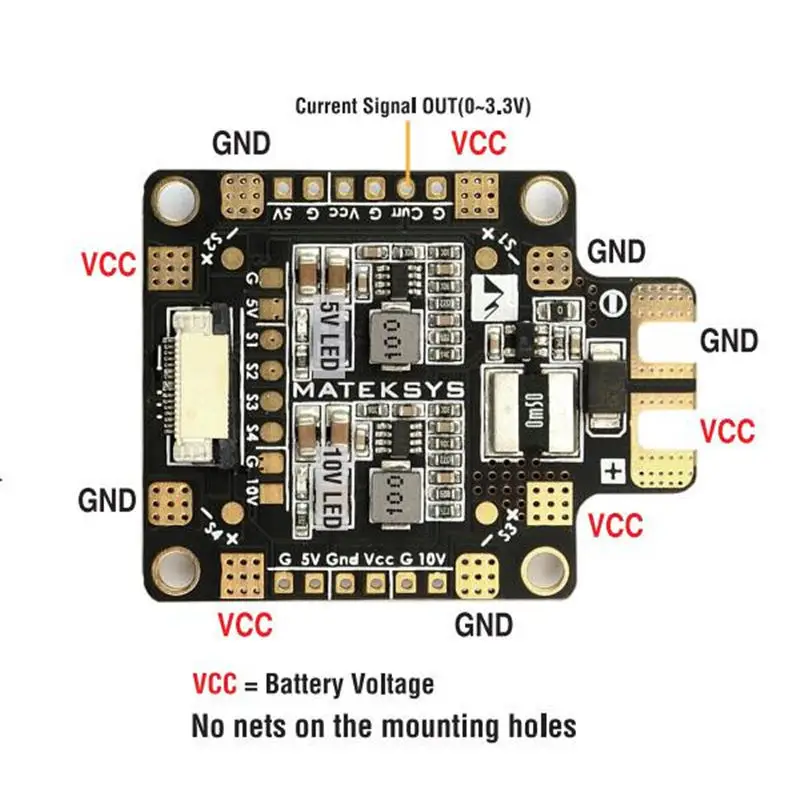 Matek FCHUB-6S FCHUB 6S Hub Power Distribution Board 5V & 12V BEC Built-in 184A Current Sensor For RC Multicopter