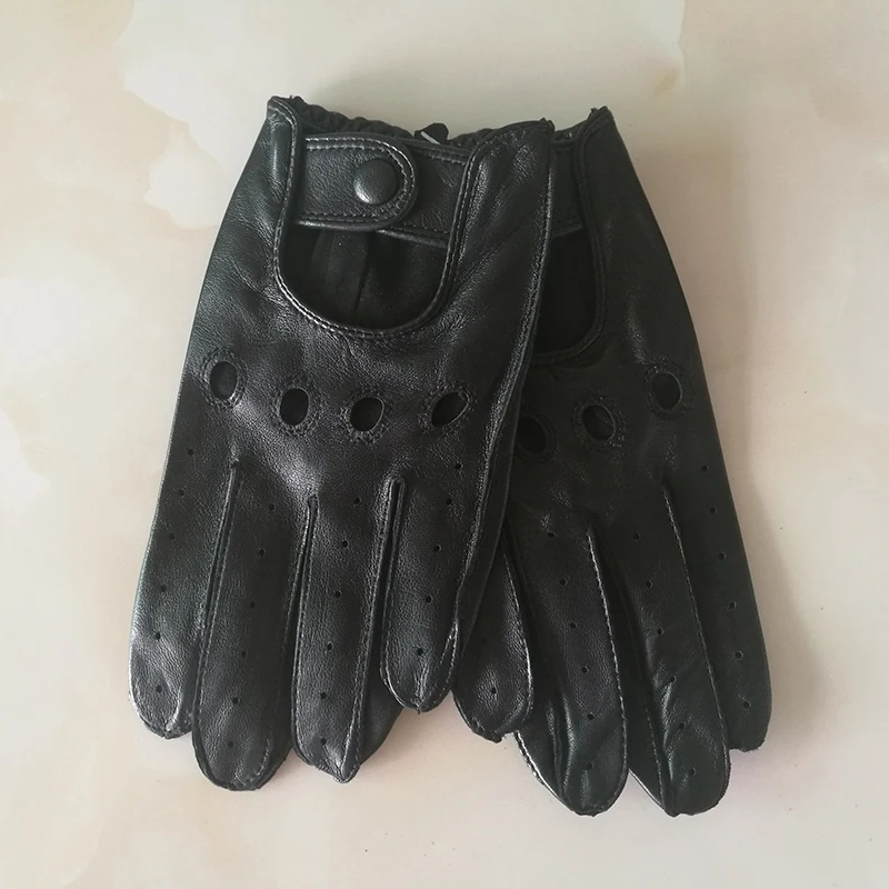 US $21.75 Real Leather Mans Gloves Spring Summer Thin Unlined Breathable NonSlip Locomotive Motorcycle Driving Gloves Male M023w1