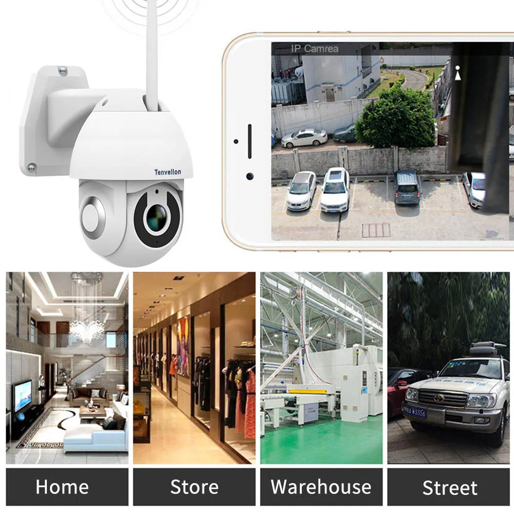 Tenvellon ip камера wifi 1080 P наружная Влагоустойчивая с позиционированием купольная