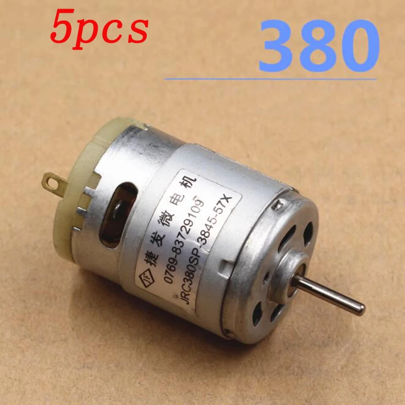 

5pcs DIY Toys 380 Motor DC 6V-12V Model High-speed Engine Replcement with Small Knurled Shaft 12V 25000RPM Shaft Dia 2.3mm