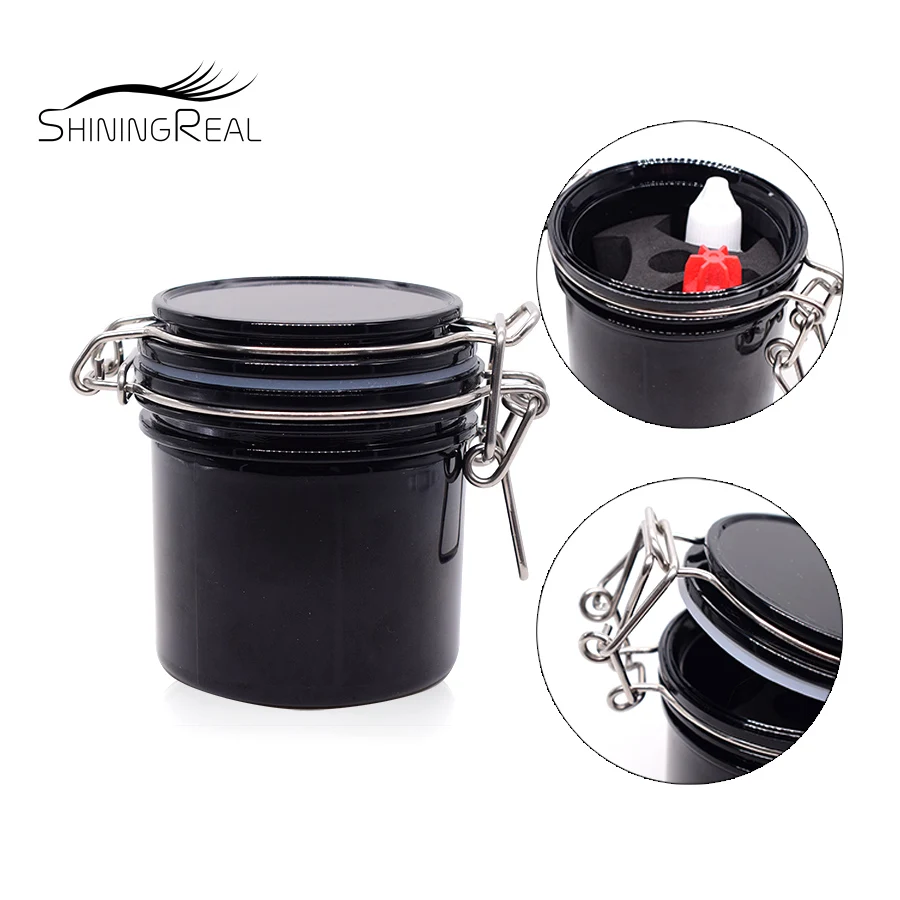 

New Eyelash Glue Storage Tank Container Activated Carbon Storage Sealed Storage Jar For Eyelash Extension Makeup Tools