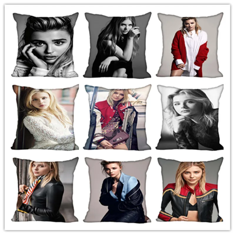 

Hot Custom Chloë Grace Moretz Square Pillowcase Custom Zippered Bedroom Home Pillow Cover Case More size 40x40cm best gift