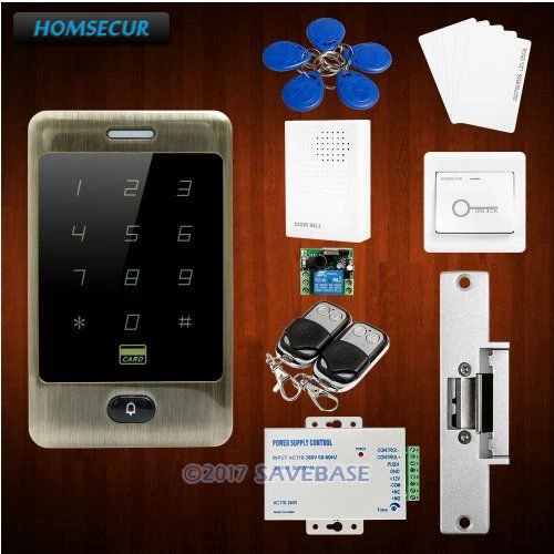 

HOMSECUR Waterproof Green Bronze 125Khz RFID Access Control System+Tamper Alarm+Doorbell