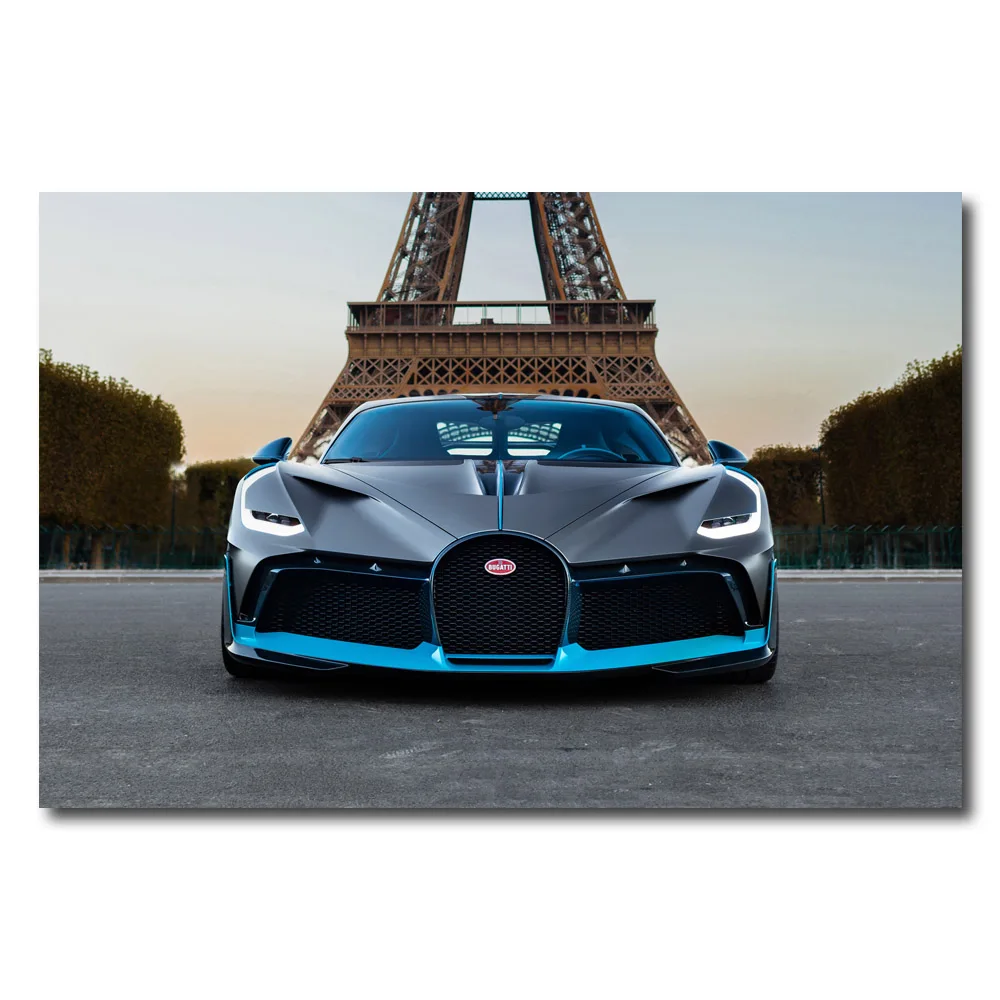 

Bugatti Divo Super Car Paris Tower Wall Art Poster Canvas Prints painting For Home Room Decor
