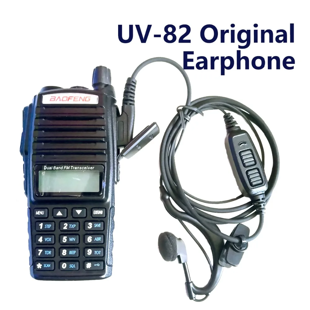 Baofeng UV-82, оригинальные наушники, двойные PTT портативные рации, наушники для UV 82, радиостанции с микрофоном, наушник для UV82 радио