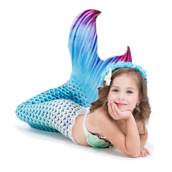 

New Mermaid Tail Swimming Swimsuit Princess Child Little Mermaid Bikini Set