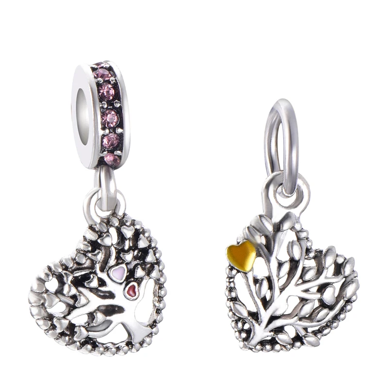 2019 New Heart-shaped Tree Of Life Pendant Dangle Charms Beads Fit Brand Bracelets &amp Necklace For Women DIY Jewelry | Украшения и