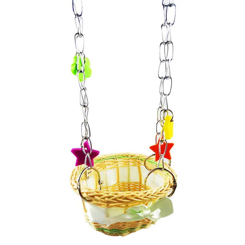 DIY Pet Bird Parrot Parakeet Budgie Hanging Swing Nest Hatching Stand Hammock Toy 2 Types