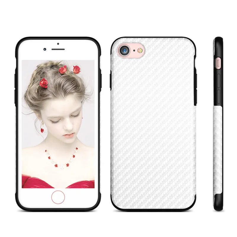 

KISSCASE Carbon Fiber Pattern Phone Case For iPhone X 6 6S 7 8 Plus Cases For iPhone X 5 5S SE Fashion Soft PU TPU Phone Cover