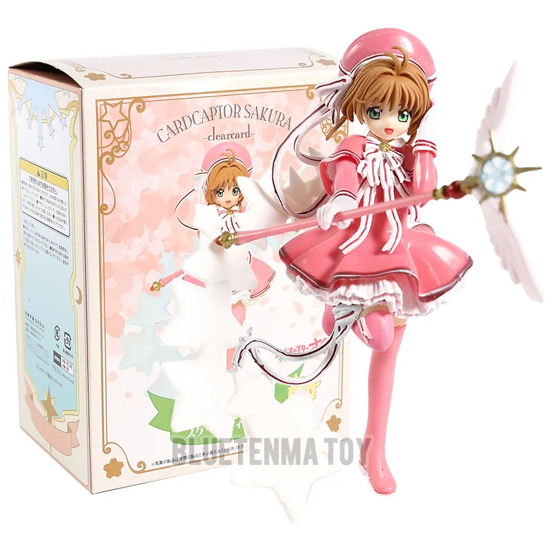 

NEW Card Captor Sakura Figure Clear Card Kinomoto Sakura with Magic Wand Cardcaptor PVC Action Figures Toy Brinquedos