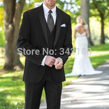 Лучшие продажи черный жених смокинги жениха лучший мужчина мужчины свадебные костюмы выпускного вечера / формальные / жених костюм / вестер suitswedding мужчины ткань