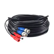 ZOSI 100ft/30 м CCTV кабель BNC+ DC штекер кабель для камеры видеонаблюдения DVR безопасности черный системы видеонаблюдения Аксессуары