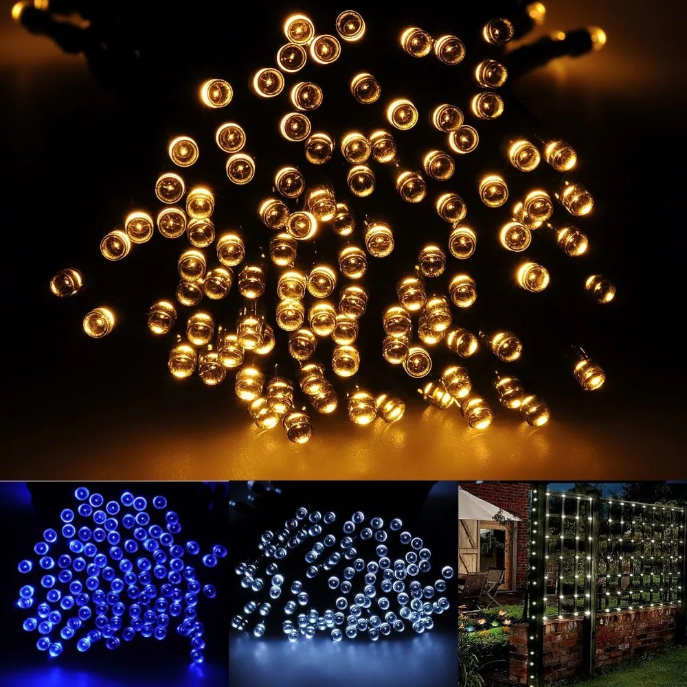 

100/200 LED Christmas Lights solar led fairy string light fairy light Xmas 22M Waterproof Outdoor Garden party wedding Decor