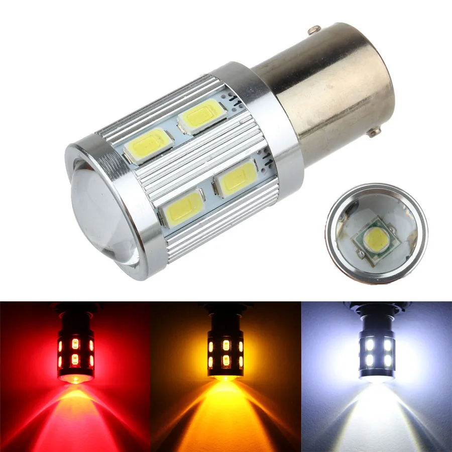 

1156 BA15S P21W BAU15S 1157 BAY15D 5630 SMD 12 LED Projector Lens Car Auto Tail Reverse Turn Signal Brake Lights Bulb Lamp White