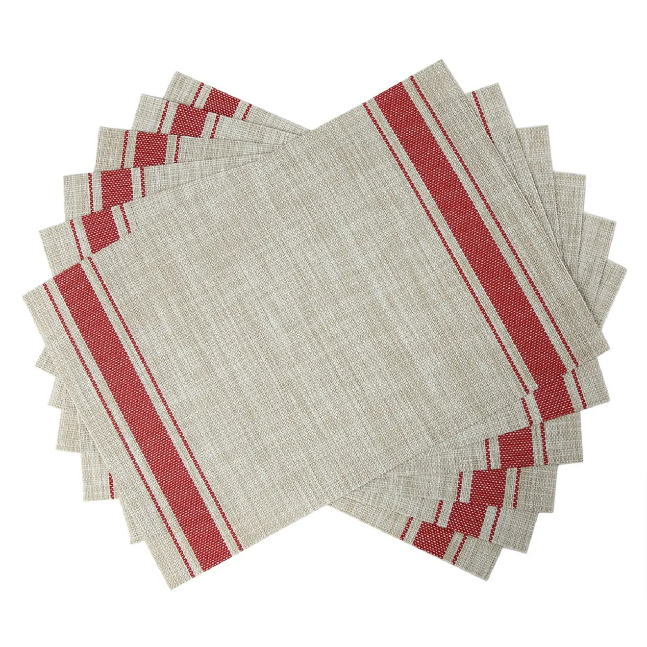 2 pcs SiCoHome Placemats Soft Woven Vinyl Placemats for Dining Table