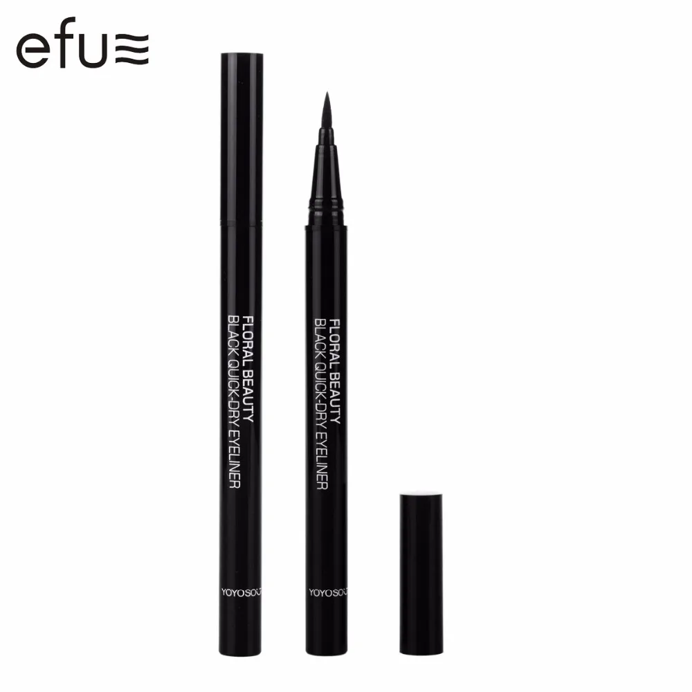 

Black Quick-Dry Eyeliner Waterproof Eye Liner Liquid Pen 0.7g Floral Series Makeup Brand EFU #Y3002
