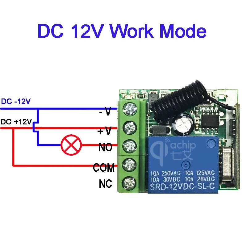 Qiachip-433Mhz-Universal-Wireless-Remote-Control-Switch-DC-12V-1CH-relay-Receiver-Module-RF-Transmitter-433 (2)