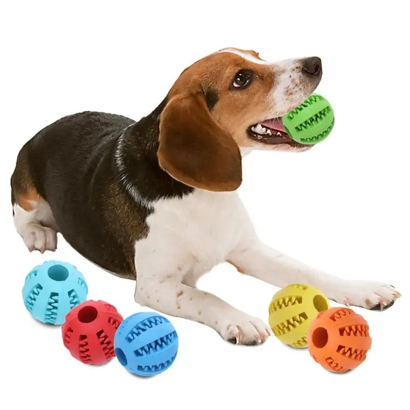 

5/7 cm Pet Dog Cat Rubber Ball Chew Treat Cleaning Training Interactive Teething Natural Rubber Puppy Dog Toys Food Supplies