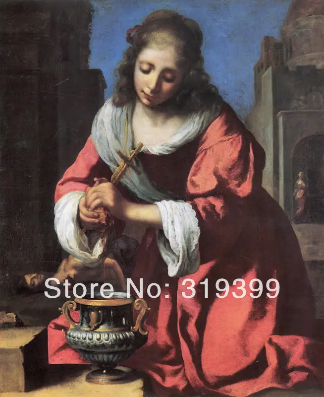 

Johannes Vermeer 100% handmade Linen Canvas Oil Painting Reproduction,saint-praxedis by Johannes Vermeer,Free FAST Shipping