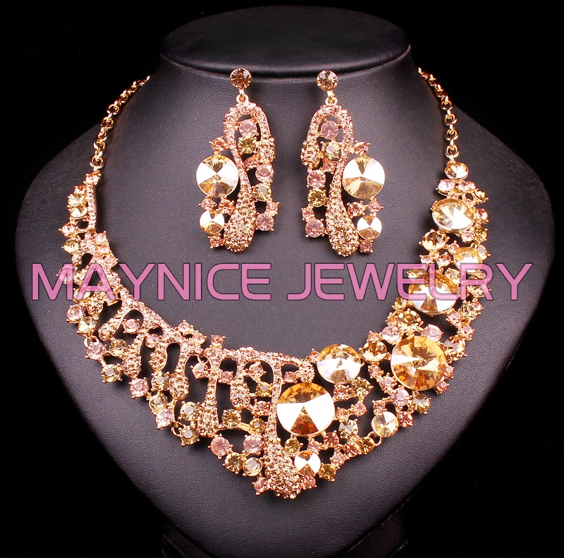 Fashion Wedding Crystal Rhinestone Jewelry Sets Brides Bridesmaid Party