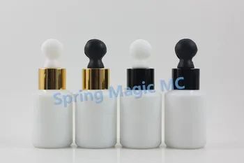 

30ml White Round Dropper Bottle With large bulbs,Eye Essentical Oil Bottle Glass Dropper Serum container,cosmetic packaging