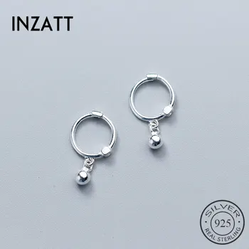 

INZATT Real 925 Sterling Silver Star Heart Pentagram Beads Pendant Hoop Earrings For Women Party FINE Jewelry Accessories
