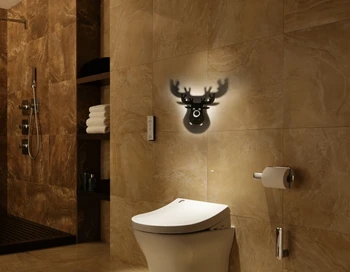 

[Seven Neon]Deer shape Acrylic LED Wall Light Flower Shadow Sconce Led Night Light For Home Creative Indoor Carved Corridor