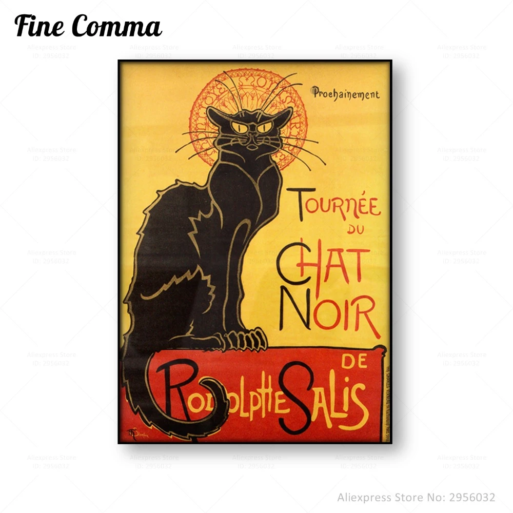 Tournee Du Chat Noir Theophile Alexandre Steinlen Le Chat Noir The Black Cat Canvas Print Poster Wall Art Home Decor Picture Art Painting Calligraphy Aliexpress