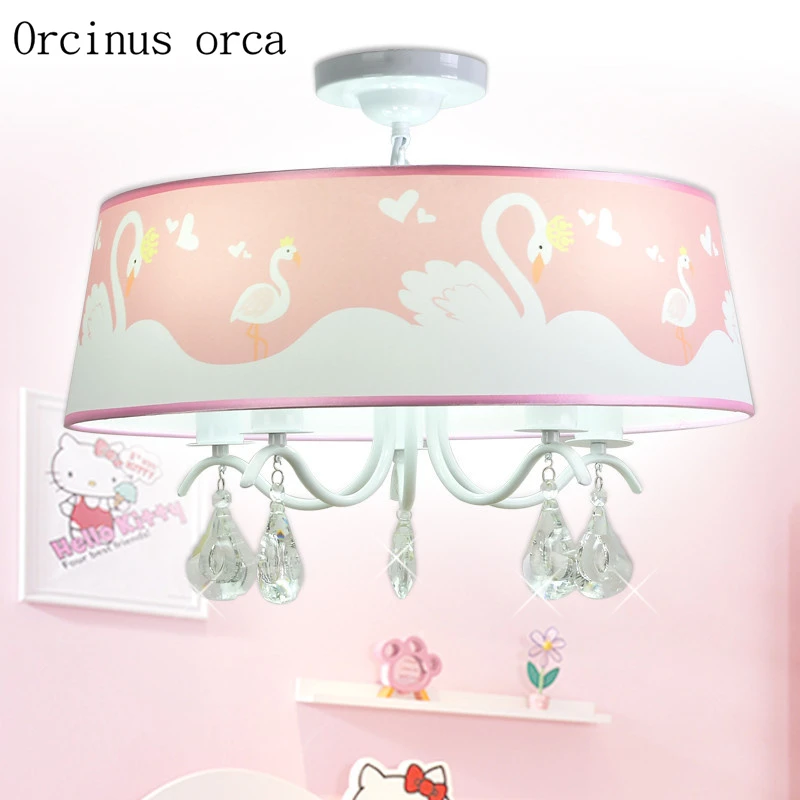 新韓国ピンク白鳥クリスタルシャンデリア女の子寝室の王女の部屋の天井シャンデリアロマンチックなシャンデリア送料無料 Girls Bedroom Chandelier Girl Chandelierspink Crystal Chandelier Aliexpress