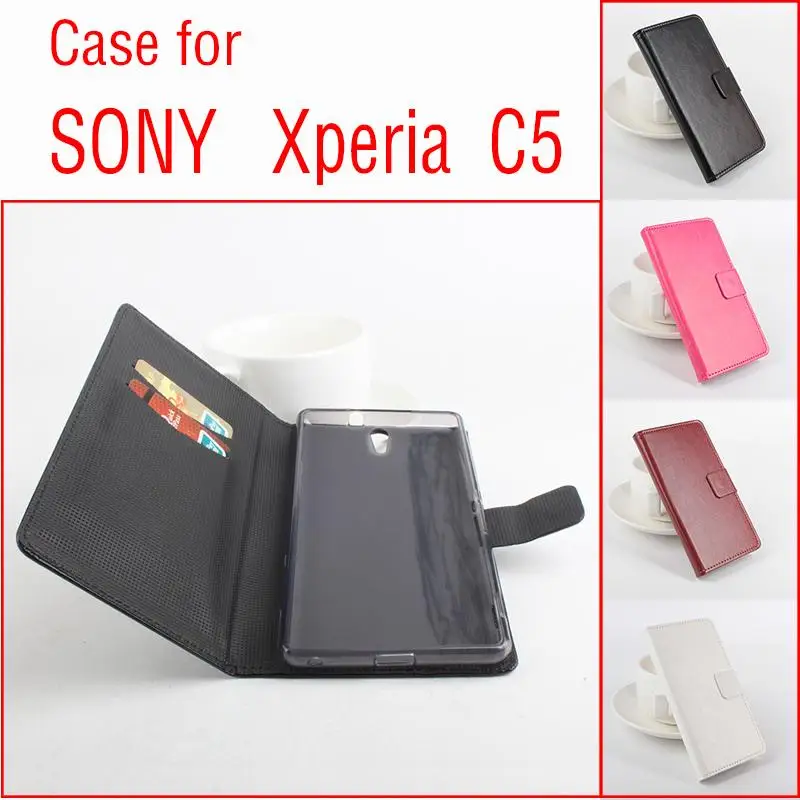 

High Quality Pattern Leather flip Case for sony Xperia C5 Leather Case Flip Cover About flip dedicated phone holster.