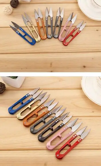 Multicolor Useful Trimming Scissors Nippers U Shape Clippers Sewing Embroidery Thrum Yarn stainless steel