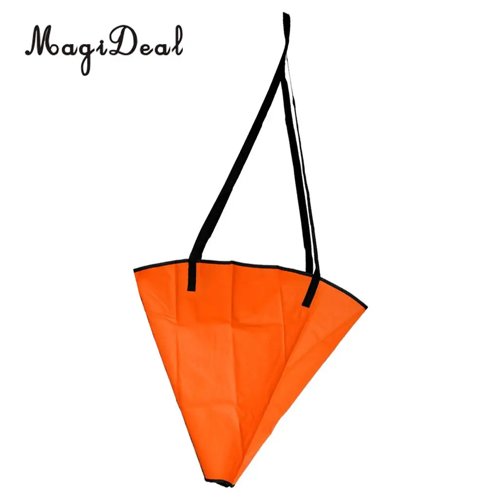 MagiDeal Large 32' Orange PVC Sea Anchor Drogue Drift Chute Sock Fits Marine Boat Up To 20'/6m + 29' Kayak Tow Rope Throw Line